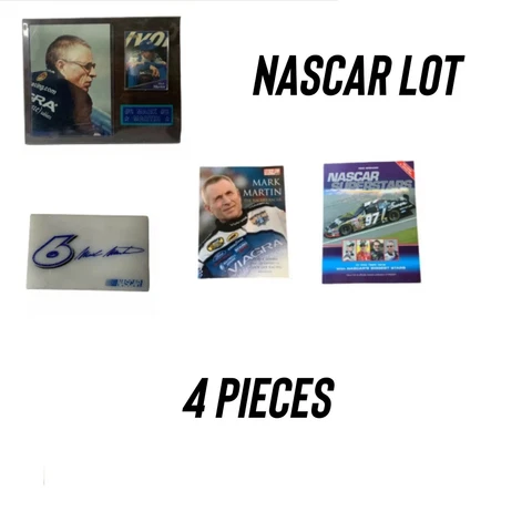 NASCAR Mark Martin Lot Books Paperweight & Plaque Vintage 4Pcs Cover