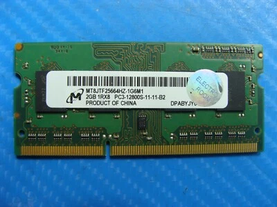 MacBook Pro A1278 Micron 2GB Memory RAM SO-DIMM PC3L-12800S MT8JTF25664HZ-1G6M1 - Image 1 of 2
