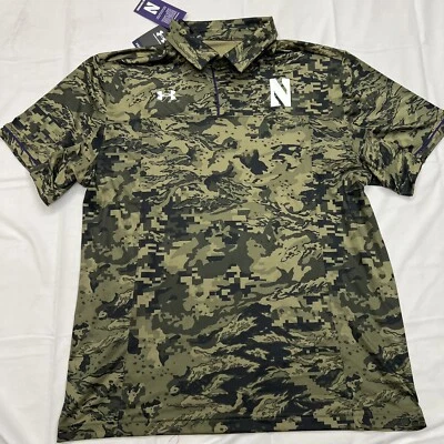 NEW XXL Northwestern Wildcats Under Armour Freedom Camo Polo Shirt - Image 1 of 4