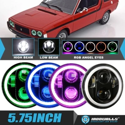 4PCS 5.75" LED Headlight RGB Angel Eyes Hi-Lo Beam for 1972-1979 Renault R17 - Image 1 of 4