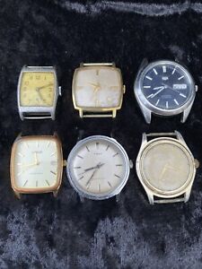 6 Vintages Watches Seiko 5 Times Aero Lorus Mechanical Automatic