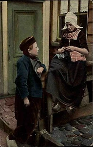 Amsterdam Niederlande Nederland ~1910 Tracht Costume Nuss & Haarlem ungelaufen - Picture 1 of 2