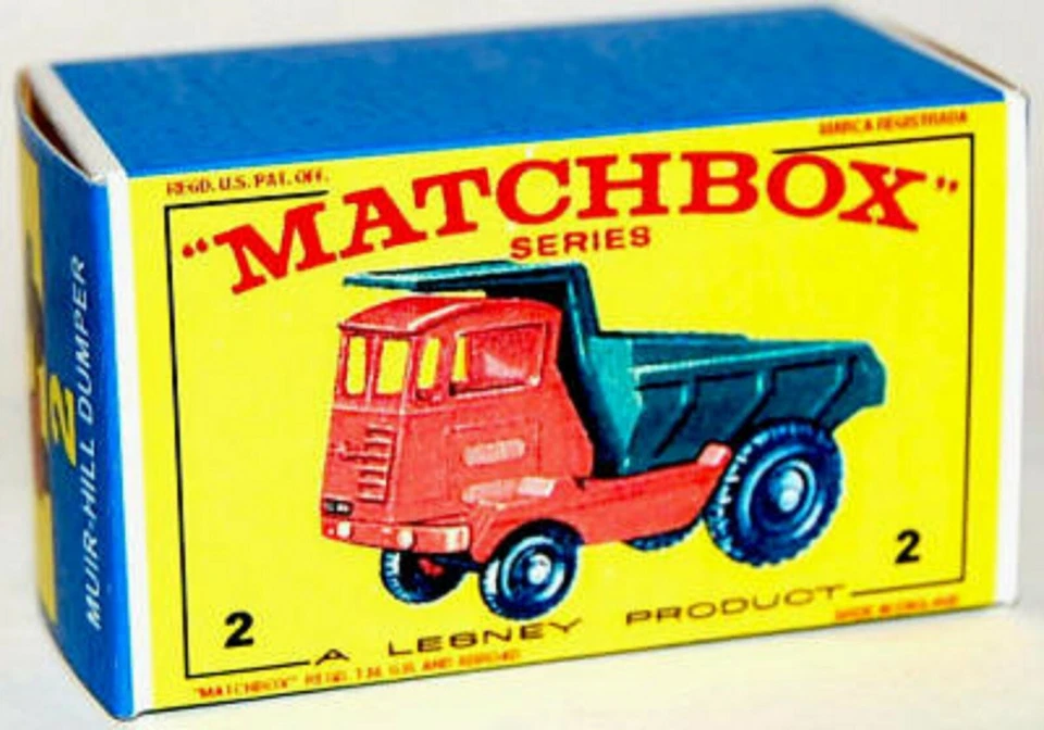 Matchbox Lesney No 2 MUIR HILL DUMPER   E Repro empty Box - Image 1 of 1