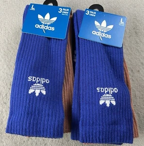 6 Pairs Of ADIDAS Originals Color Wash Crew Socks Size Large - Picture 1 of 3