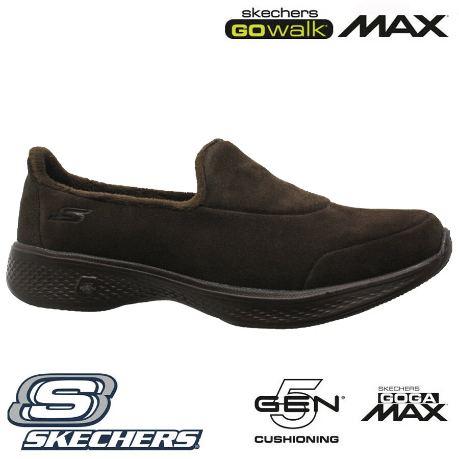 LADIES SKECHERS GO WALK GOGA MAX FLEECE LIGHTWEIGHT SLIPPERS SHOES TRAINERS SIZE - Image 1 of 1
