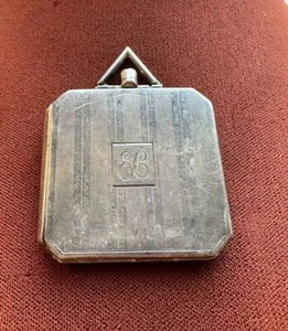 Art Deco Locket Antique Sterling Statement Pendant 1920s Keepsake Compact - Picture 1 of 21