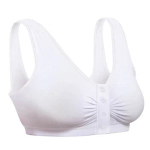 Snap Front Bra, White, 3XL - Picture 1 of 4