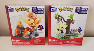Mega Pokemon Charmander's Fire-Type Spin + Pichu's Forest Forage Block Sets New - Picture 1 of 6
