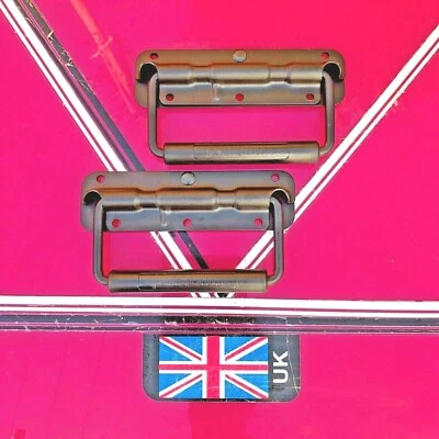 PENN ELCOM Handles (pair) black surface mount sprung drop handles for speakers case box