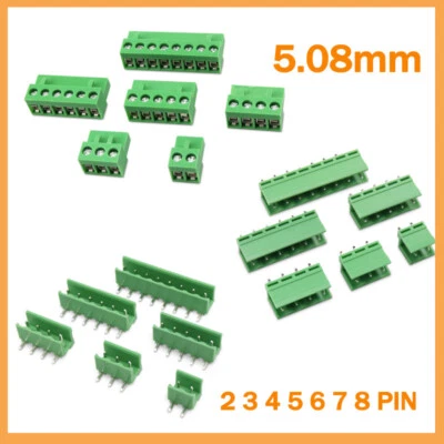 Green PCB Terminal Block Connector 5.08mm Pitch 2 3 4 5 6 7 8 10 11 12 PIN - Image 1 of 4