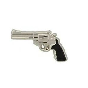 357 Magnum Revolver Custom Made Lapel Pins Vintage Jewelry Gift for Men Black - Picture 1 of 3