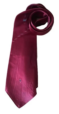 Vintage Royer’s Hand Painted Atomic Tie Burgundy w/abstract Design 3”x 53” Nylon - Image 1 of 4