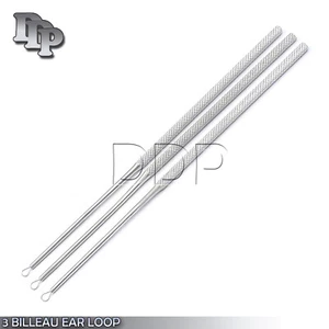 Set Of 3 Medical Ear Cleaner Loop Ear Wax Remover Tools Ear Pick Curette ENT New - Picture 1 of 3