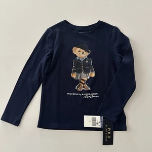 Polo Ralph Lauren Girls 5 Bear Blue Long Sleeve Shirt Top NWT - Picture 1 of 2