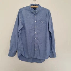 Camisa de corte regular GANT The Plain Broadcloth para hombre mediana 39/40 153/4 azul claro - Imagen 1 de 24
