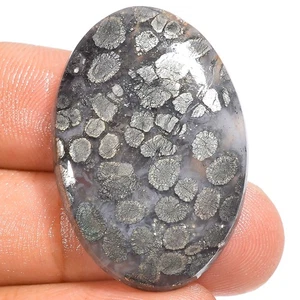 Natural Marcasite Agate Oval Shape Cabochon Gemstone 33.5 Ct. 32X22X5 mm A-15235 - Picture 1 of 1