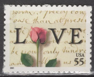 SC# 3499 - 2001 - 55¢ - Love Series: Rose and Love Letter - MNH - Picture 1 of 1