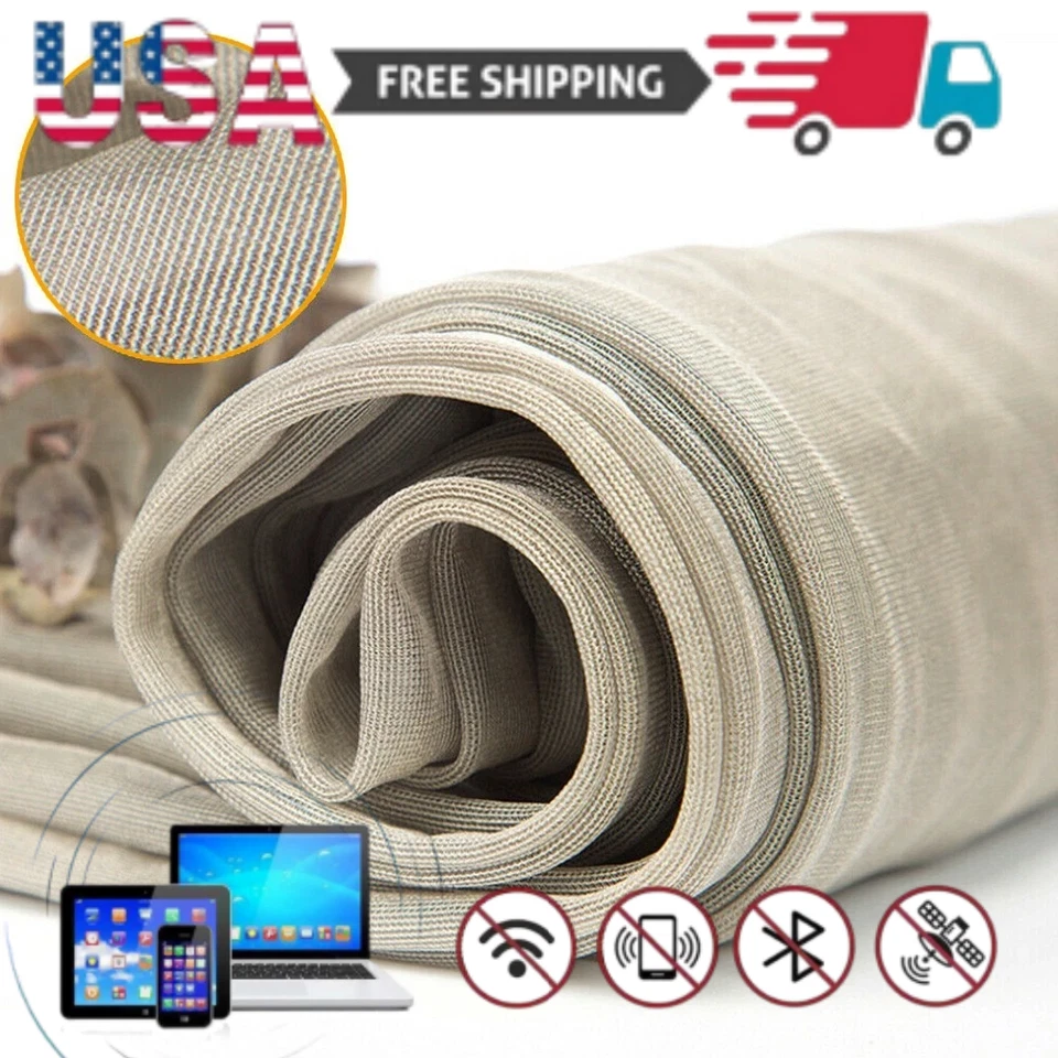 100% Silver Fiber Mesh Canopy Durable EMF Reducing Knitted Fabric - Image 1 of 4