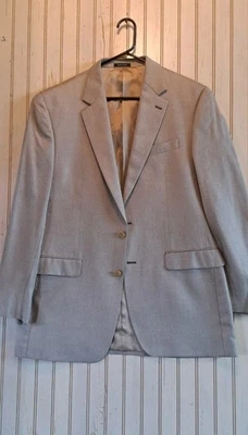 NUEVO SIN ETIQUETAS Lauren Ralph Lauren Bronceado 100% Bambú Blazer Chaqueta Abrigo Deportivo 2 Botones 42L Foto 1 de 4