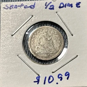 H10C Arrows Liberty Seated Half Dime - Picture 1 of 2