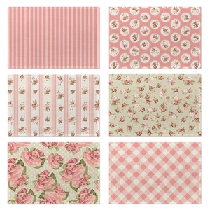 Vintage Shabby Chic Pink Rose Floral Placemats Set of 6 Heat Insulation Stain... - Picture 1 of 7