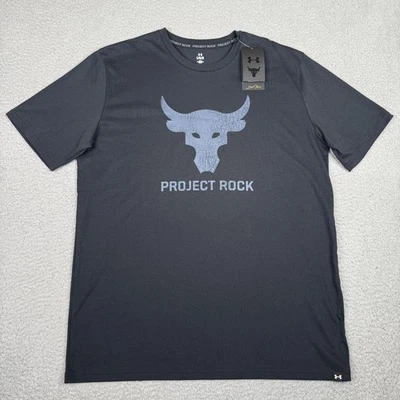 Camisa Under Armour Project Rock Para Hombres Grande Negra Brahma Bull Payoff Gráfico Camiseta Foto 1 de 4