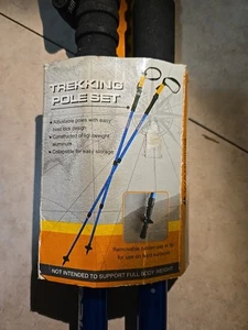 Northpak Bastoncini da Passeggio Outdoor Bastoncini da Trekking Escursionismo Set di 2 Bastoncini Blu Marrone - Foto 1 di 4