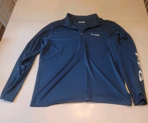 Herren Large Columbia PFG königsblau Omni Shade 1/4 Reißverschluss Pullover Angeln EUC - Bild 1 von 6