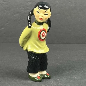 Vintage asiatisches Mädchen Keramik Kunst Studio Figur 1950 6 Zoll - Bild 1 von 10