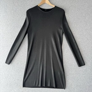 Cos Dress Sz S Gun Metal Metallic Grey Black Viscose Heavy Long Sleeve Classic - Picture 1 of 13