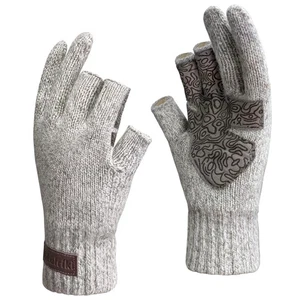 Men’s Ragg Wool Gloves Thinsulate Lined 3-Cut Fingers Cold Weather Glove - Picture 1 of 6