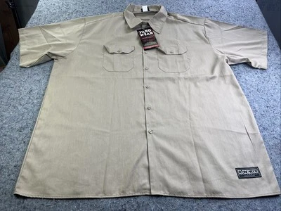 Camisa de trabajo R. World Yard Wear 4XL tostada/caqui manga corta 100 % algodón Foto 1 de 4