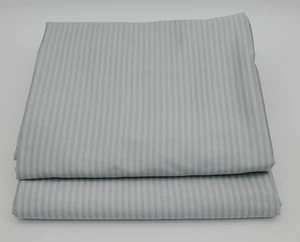 Royal Velvet 100% Silk Lined Striped Light Green Curtains 2 Panels 50" x 84" - Picture 1 of 6