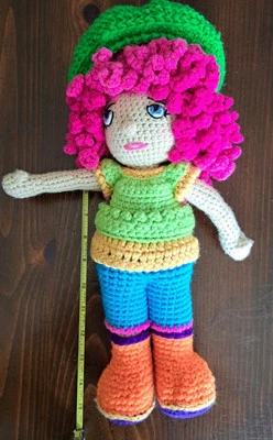 手工钩针编织手工针织婴儿娃娃 15 英寸  — 第 1/4 张图片