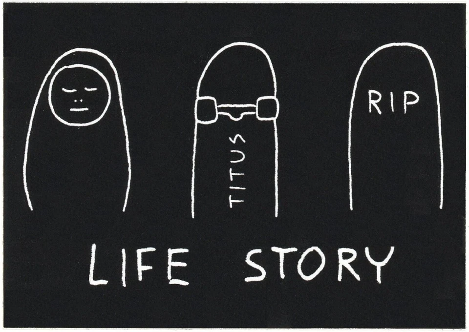 TITUS SKATEBOARDS Titus Skateboard Sticker Life Story Weiß Schwarz 10,5x7,5cm Rechteckig