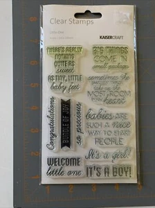Kaiser Craft Juego de sellos de goma adhesivos PEQUEÑO bebé Felicitaciones Bienvenido - Imagen 1 de 2