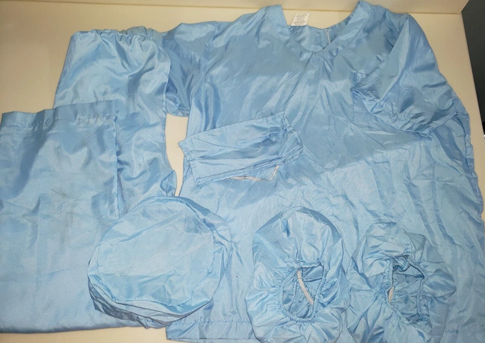 DOCTOR HALLOWEEN COSTUME LARGE 12/14 boys girls COMPLETE TOP PANTS MASK SHOE COV - Image 1 of 1