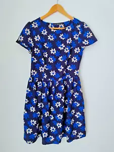 ❤️ Size 8 ATMOSPHERE navy blue floral silky ruched everyday skater dress 948 - Picture 1 of 8