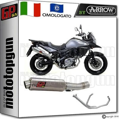 SCARICO COMPLETO GP GUN by ARROW INOX SUZUKI V-STROM 650 2004 04 2005 05 2006 06 Foto 1 de 3