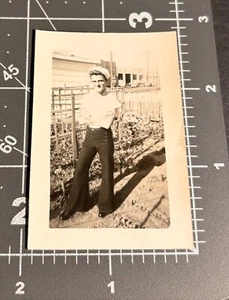 Sexy 1940s Handsome Man Pants BULGE Navy SAILOR Antique Gay Int Snapshot PHOTO - Picture 1 of 3