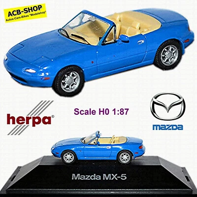 Mazda MX5 Roadster Tipo Na 1. Generazione 1989-98 Blu 1:87 Herpa PC - Immagine 1 di 4