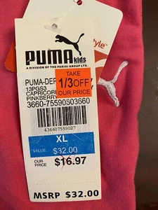 Puma Girl XL Capri Pants New With tags - Picture 1 of 4