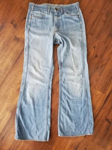 Vintage Lee Set Jeans Pants Bell Bottom Wide Leg Blue Womans Hippie - Picture 1 of 12