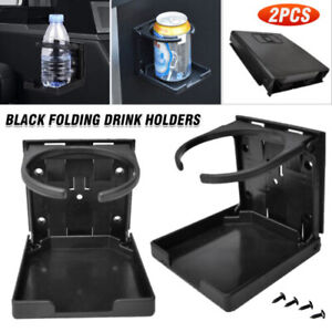 2Pcs Universal Car Folding Beverage Cup Bottle Drink Holder Cup Holder Black