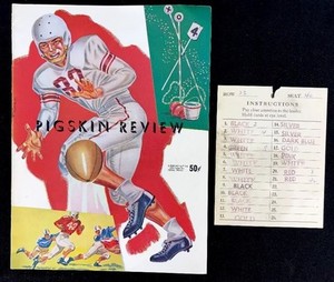 Vintage 1957 USC Trojans Pittsburgh Panthers Football Pigskin Review Spirit Card