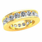 Natural 4.50Ct Channel Set Stackable Bridal Eternity Band Ring Diamond 18K Gold