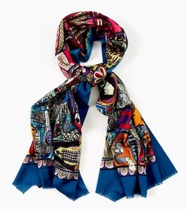 Grayson Perry Striking Silk Scarf Map Of Truths And Beliefs New British Class - Picture 1 of 4
