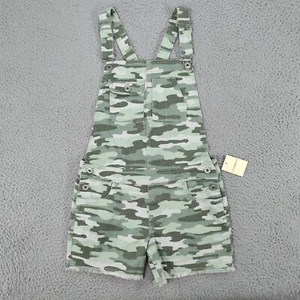 Lucky Brand Overalls Girls 16 Green Bay Camo Claude Shortalls Pockets Stretch - Picture 1 of 19