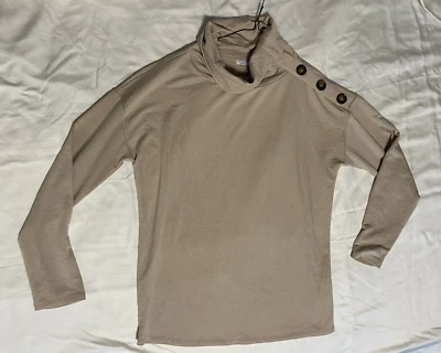 Camisa Misses Avon manga longa gola alta tamanho pequeno marrom claro - Imagem 1 de 2