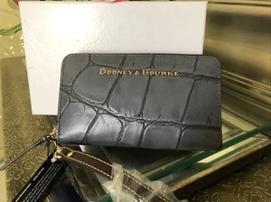 Dooney & Bourke Denison Folded Zip Wristlet Wallet Deep Gray NWT - Picture 1 of 13